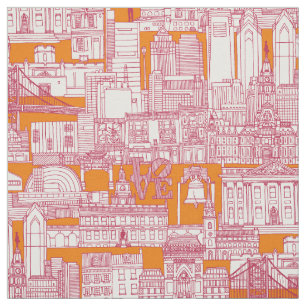 Tecido Philadelphia toile viva magenta satsuma