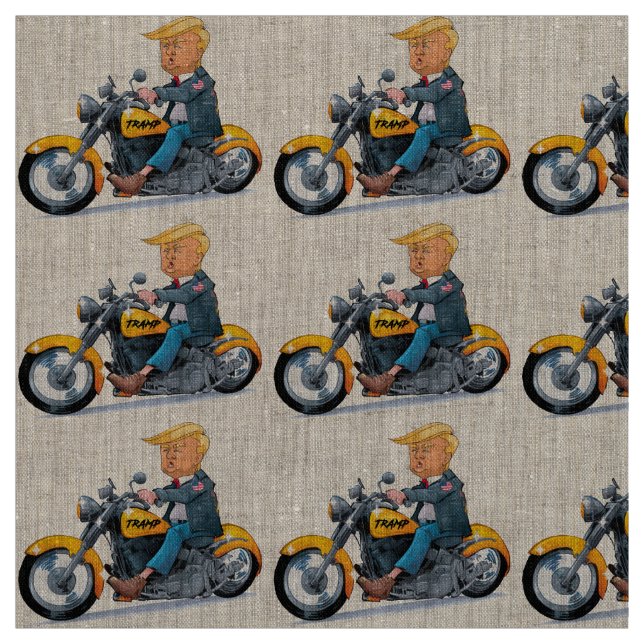 Tecido Piada do presidente Donald, motociclista - memes (Modelo)
