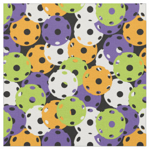 Tecido Pickleball - amarelo, roxo, verde, branco sobre pr