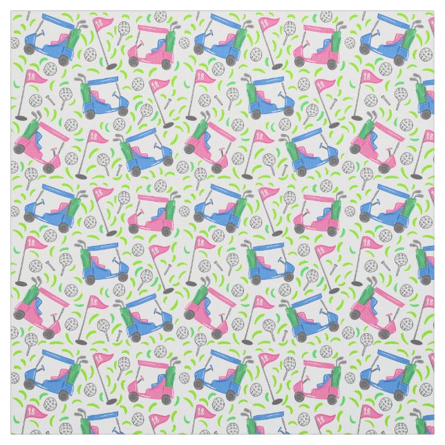 Tecido Pílula de Golfe Verde Rosa (Modelo)