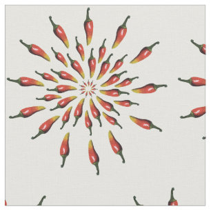 Tecido Pimentos coloridos, pimentões, mandala