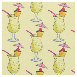 Tecido Piña Colada Puerto Rican Tropical Cocktail Beber