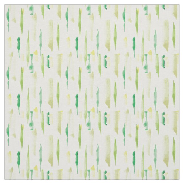 Tecido Pinceladas de Pincel de Aquarela Verde Padrão (Modelo)