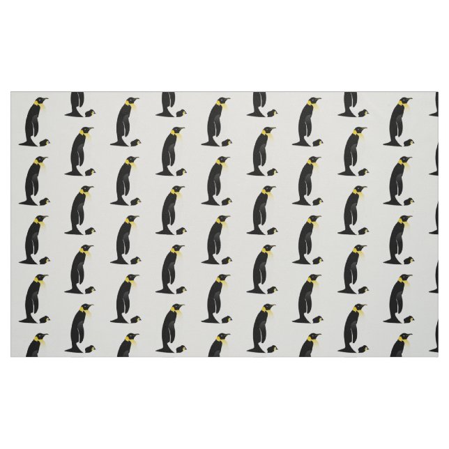 Tecido Pinguim com seu bebê (Fat Quarter)