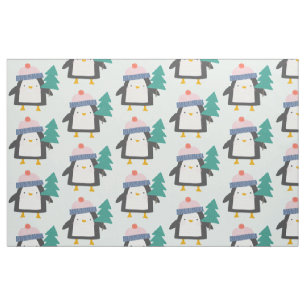 Tecido Pinguim de Natal bonito na Casa da Moeda