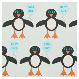 Tecido Pinguim-Pinguim Azul-Bonito