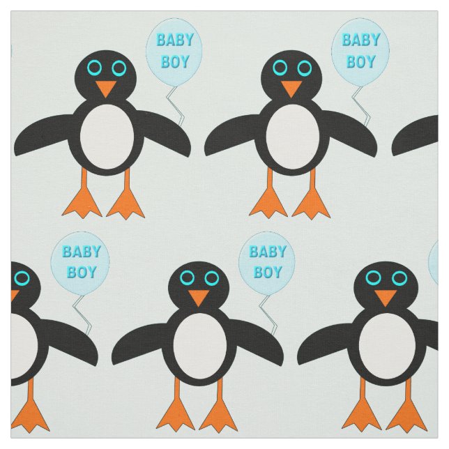 Tecido Pinguim-Pinguim Azul-Bonito (Modelo)