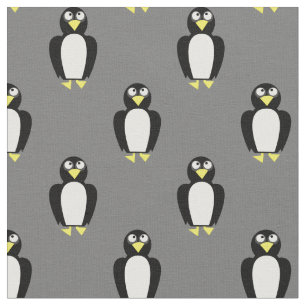 Tecido Pinguins bonitos Crianças Cinzas de Nurserídeos 
