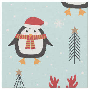 Tecido Pinguins de Natal Bonitos em Pinheiros