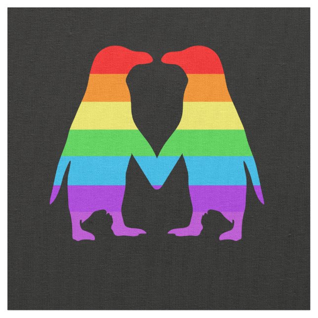 Tecido Pinguins do arco-íris que guardaram as mãos (Detalhe)