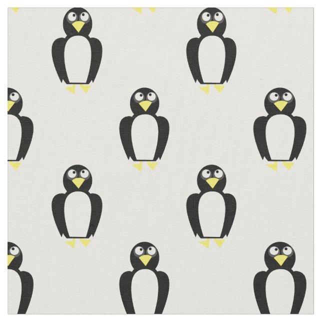 Tecido Pinguins Fofos Quarto Infantil Branco (Detalhe)