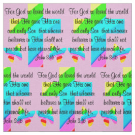 Tecido PINK CROSS E BOTTERFLY JOHN 3:16