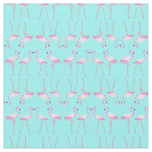 Tecido Pink Flamingos Turqouise Summer Beach
