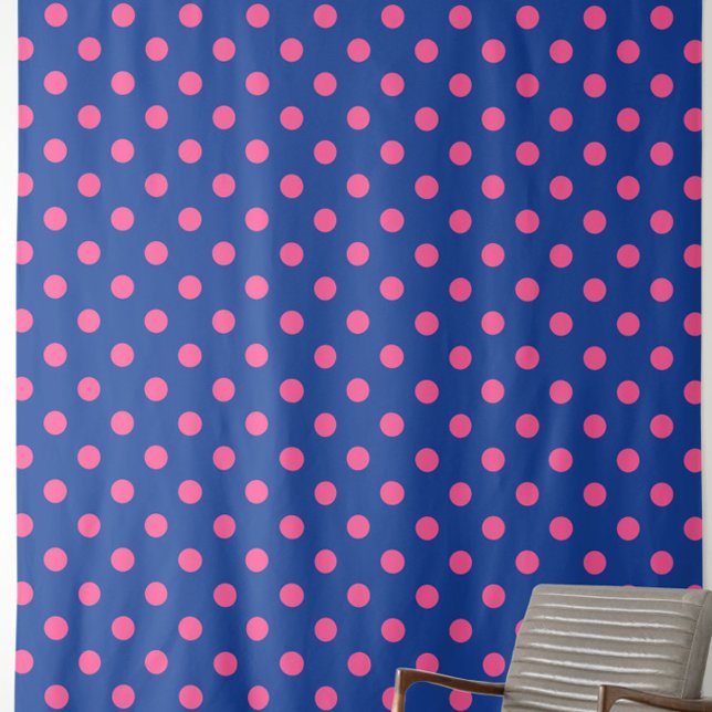 Tecido Pink On Blue Polka Dots Pattern Design (Criador carregado)