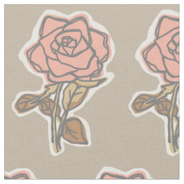 Tecido Pink Rose Block Print Taupe Floral Dress