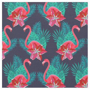 Tecido Pink Tropical Flamingo Pattern