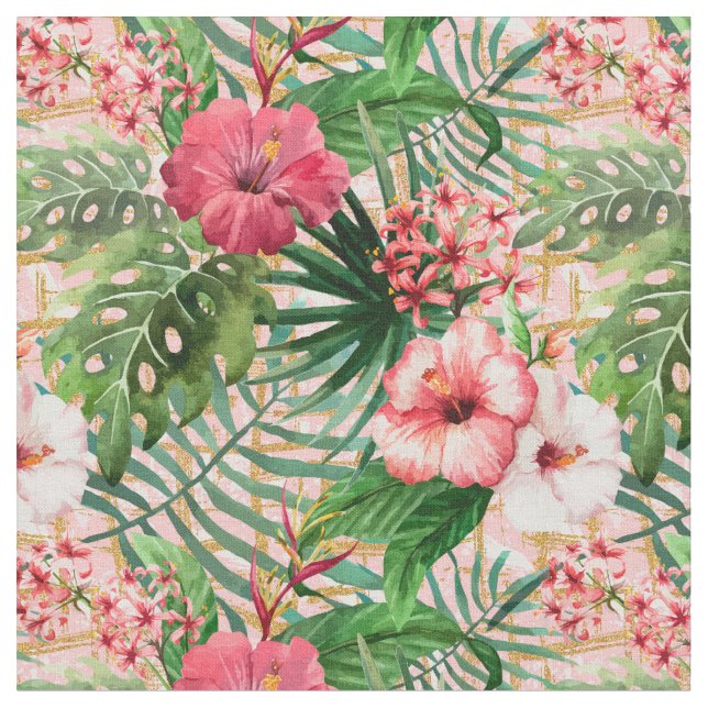 Tecido Pink Tropical Flowers (Detalhe)