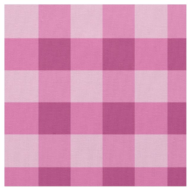 Tecido Pink White Gingham Check Combed Cotton Fabric (Detalhe)
