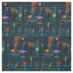 Tecido Pintura Abstrata Magia de Peixes de Paul Klee Arte