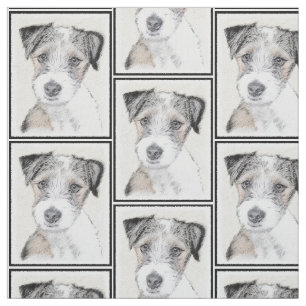 Tecido Pintura áspera de Russell Terrier - arte original