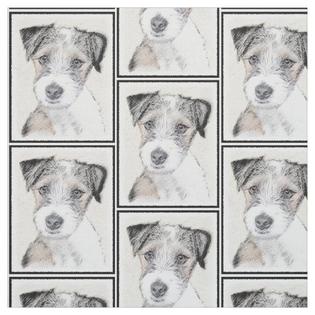 Tecido Pintura áspera de Russell Terrier - arte original (Modelo)