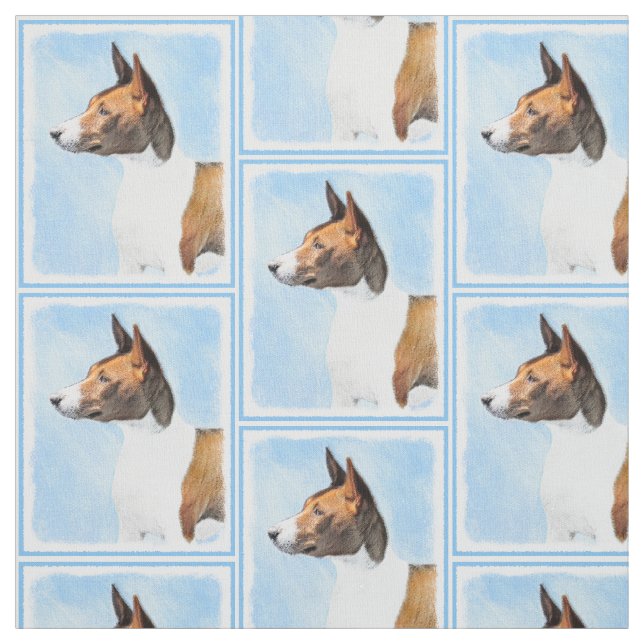 Tecido Pintura Basenji - Arte Original Custa (Modelo)