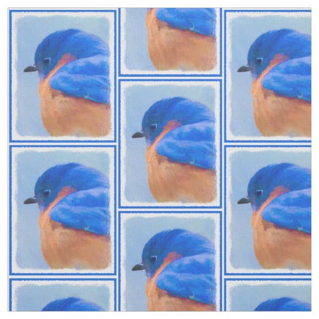 Tecido Pintura Bluebird - Arte Original para Pássaros (Modelo)