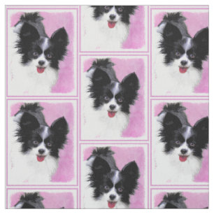 Tecido Pintura (branca e preta) de Papillon - arte do cã
