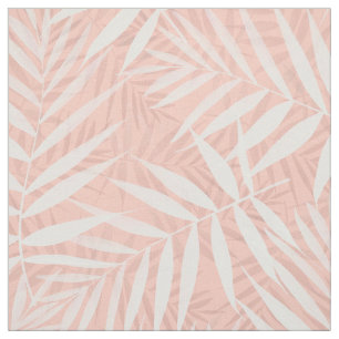 Tecido Pintura branca tropical elegante das folhas de