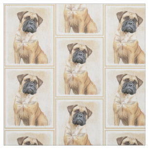 Tecido Pintura Bullmastiff - Arte Cachorro Original Bonit