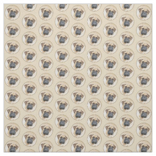 Tecido Pintura Bullmastiff - Arte Cachorro Original Bonit