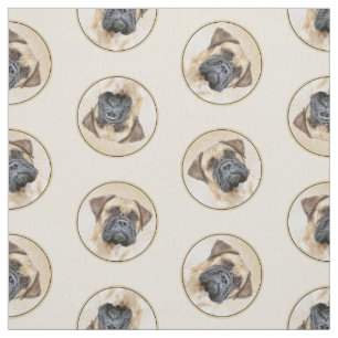 Tecido Pintura Bullmastiff Pintura Vermelha Cinzenta Verm