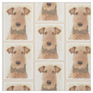 Tecido Pintura de Airedale Terrier - Arte original bonita