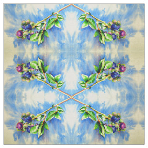 Tecido Pintura de aquarela de mirtilo