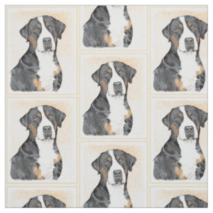 Tecido Pintura de Cachorro da Grande Montanha Suíça - A