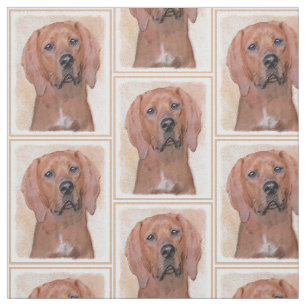 Tecido Pintura De Cães Redbone - Arte De Cães Original