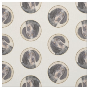 Tecido Pintura de cão Bluetick com marcações