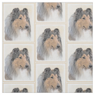 Tecido Pintura de Collie (Rough) - Arte Cão Original Bon