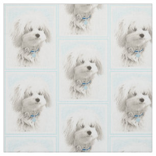 Tecido Pintura de Coton de Tulear - Arte de Cão Original