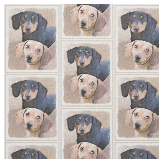 Tecido Pintura de Dachshund (Suave) - Arte Original de Cã (Modelo)