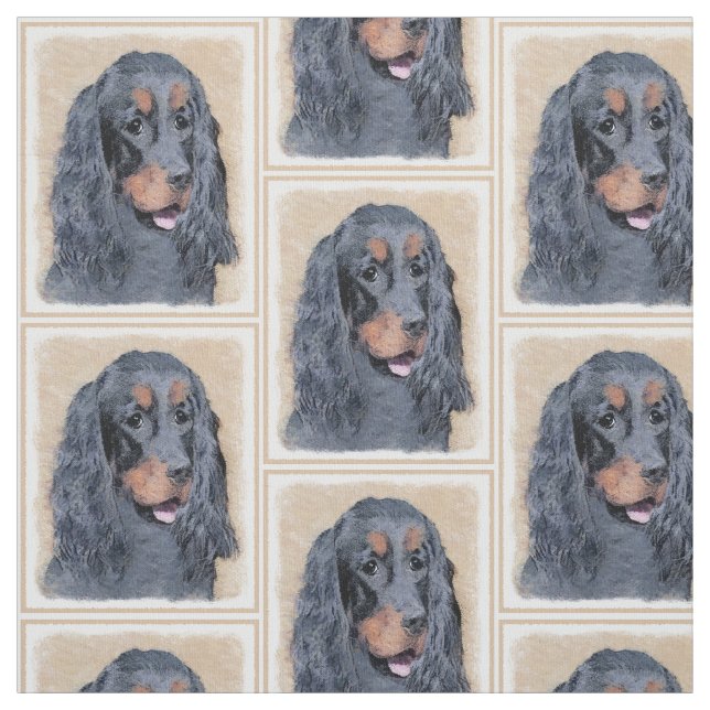 Tecido Pintura de Gordon Setter - Arte de Cachorro Origin (Modelo)