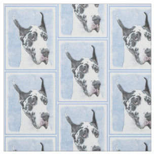 Tecido Pintura de Great Dane (Harlequin) - Arte de Cão O
