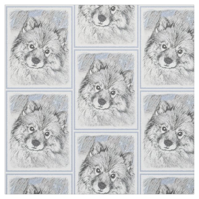 Tecido Pintura de Keeshond Beth - Arte de Cachorro Origin (Modelo)