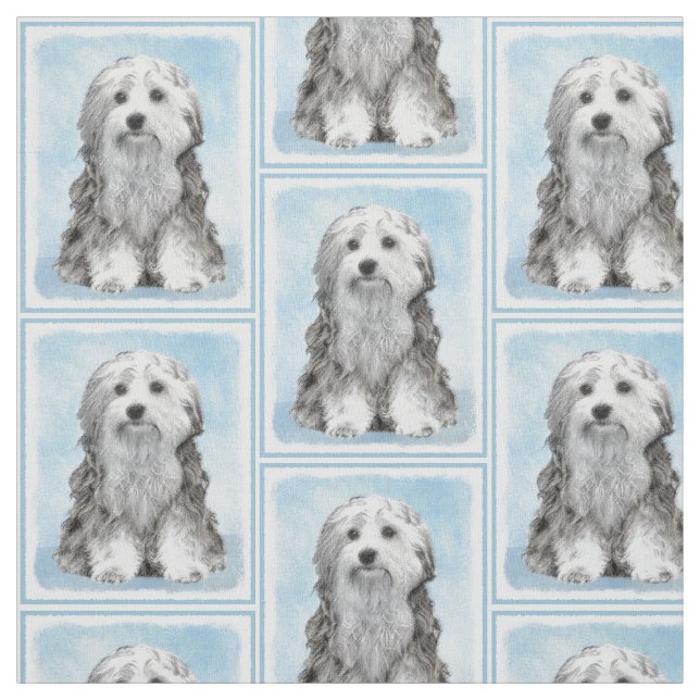 Tecido Pintura De Lowchen - Arte De Cachorro Original Bon (Modelo)