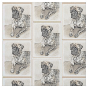 Tecido Pintura de Mastiff Inglês (Brindle) - Arte Canina