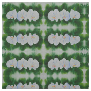 Tecido Pintura de orquídea branca Elegante tropical