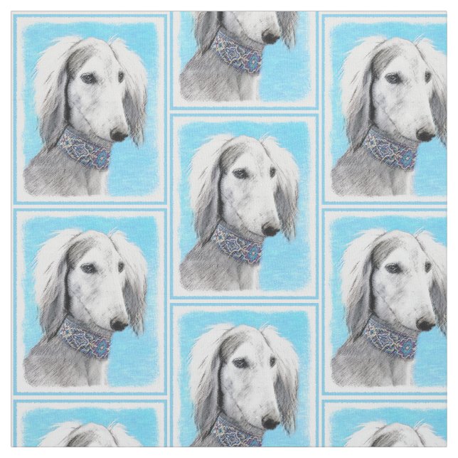 Tecido Pintura (de prata) de Saluki - arte original (Modelo)