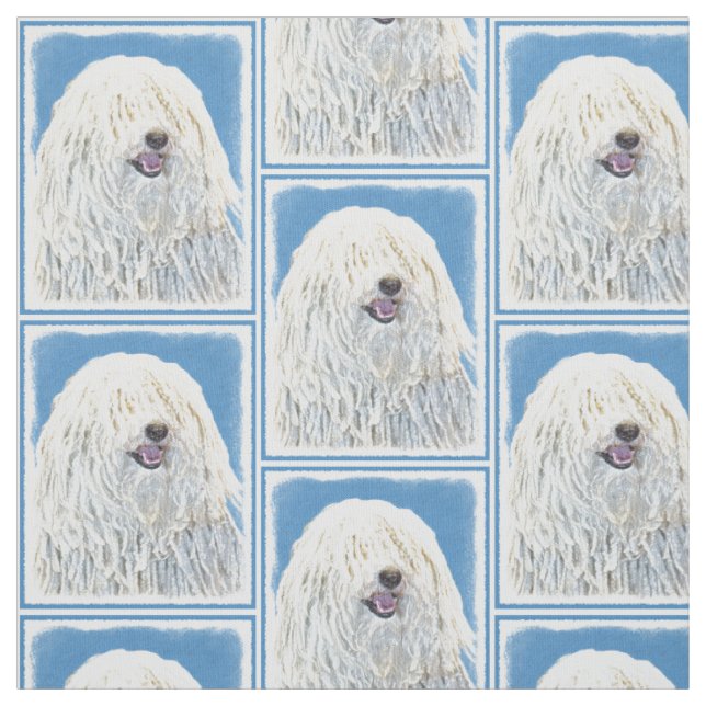 Tecido Pintura de Puli - arte original bonito do cão (Modelo)