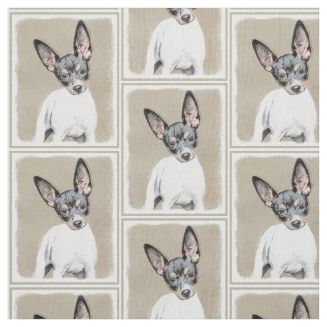 Tecido Pintura de Rat Terrier - Arte de Cachorro Original (Modelo)