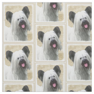 Tecido Pintura de Skye Terrier - arte original bonito do